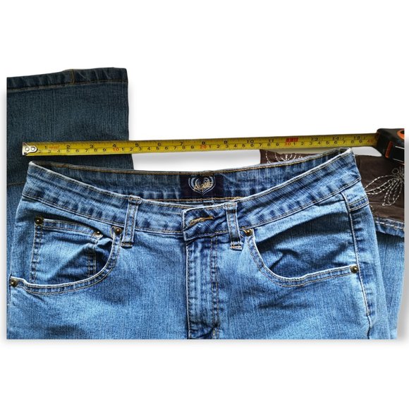 Angels Stretchy Women Sequins Fold Hem Jeans 14 - Picture 3 of 10